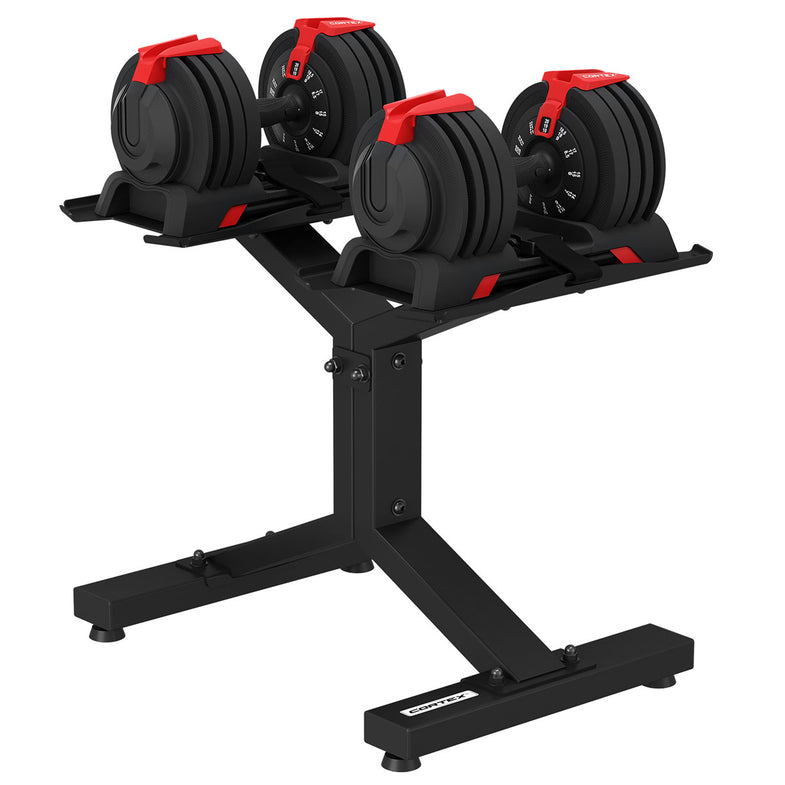 Revolock V2 48kg Adjustable Dumbbell + Barbell + Kettlebell All-in-One Set with Stand (24kg Pair)