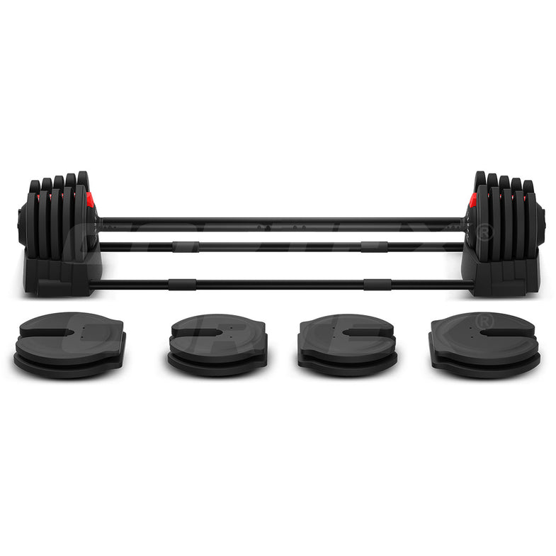 Revolock V2 80kg Adjustable Dumbbell & Barbell All-in-One Set (40kg Pair)