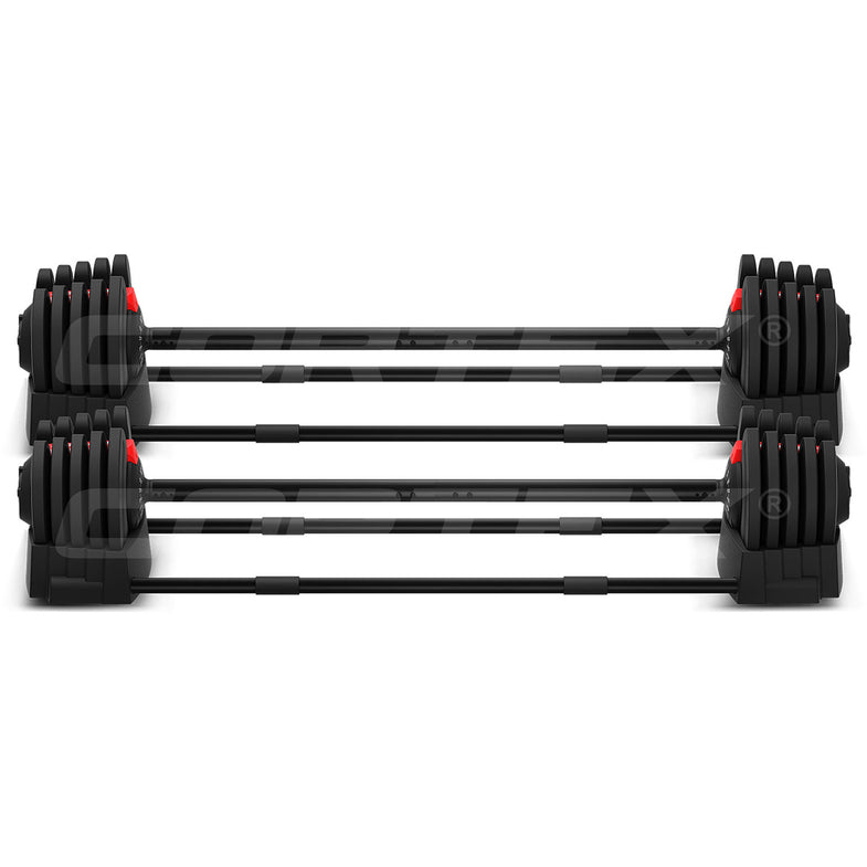 Revolock V2 80kg Adjustable Dumbbell & Barbell All-in-One Set (40kg Pair)