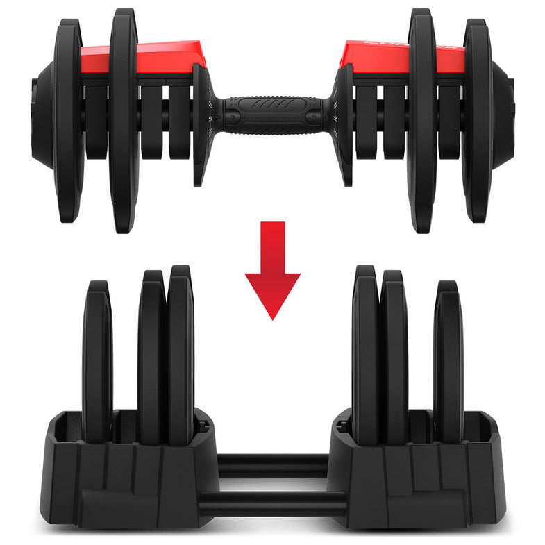 Revolock V2 80kg Adjustable Dumbbell & Barbell All-in-One Set (40kg Pair) with Stand