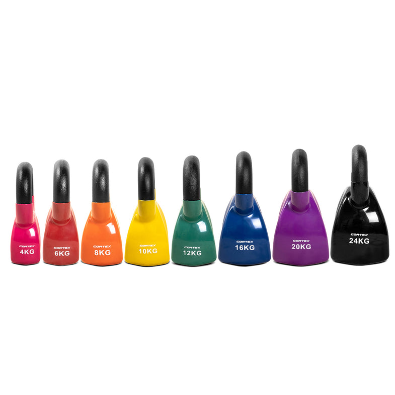 Cortex BodyCurve Vinyl Coated Kettlebell Set 4kg-24kg
