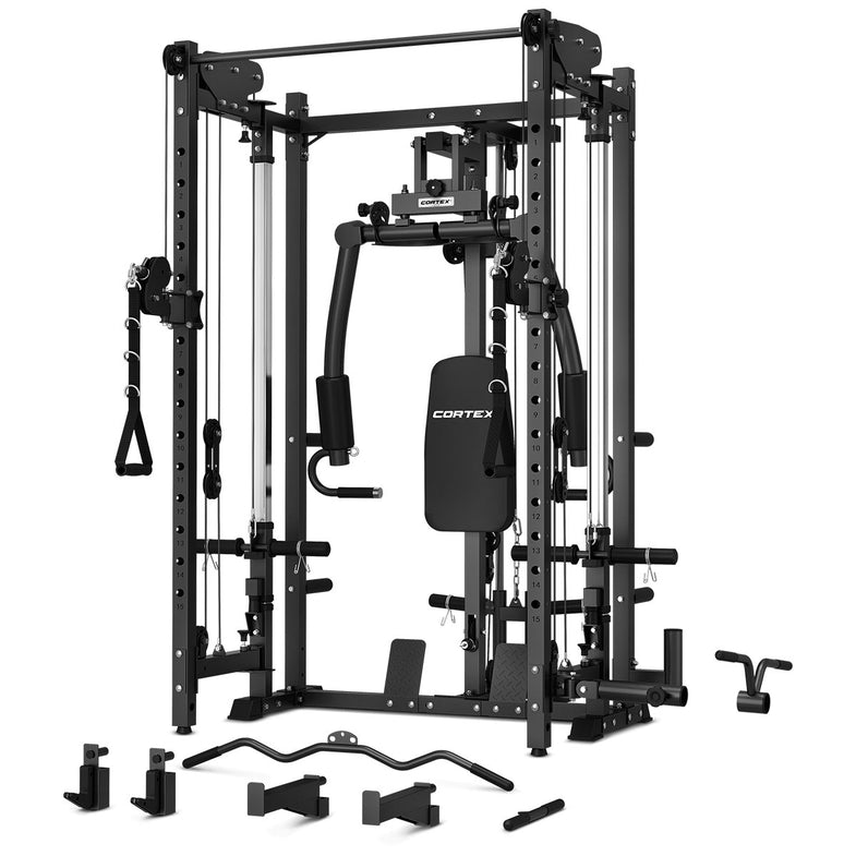 PR-5 Folding Power Rack with 130kg Olympic Bumper Weight, Bar & Bench Set