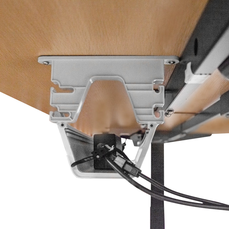 C2 Black WalkingPad Treadmill with 180cm Dual Motor Automatic Standing Desk in Oak and Cable Management Tray