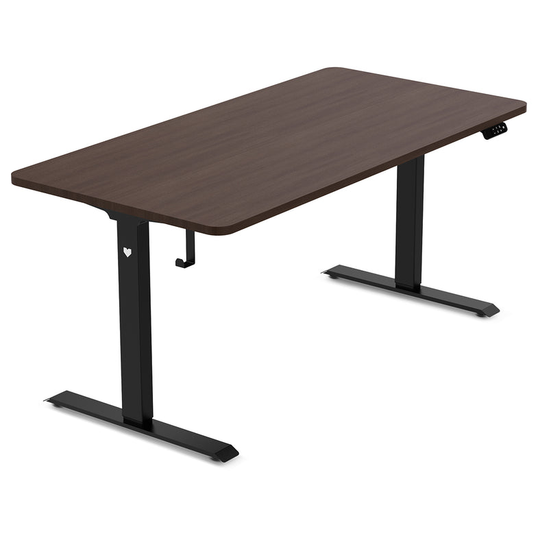 ErgoDesk Electric Standing Desk 160cm (Walnut/Black)