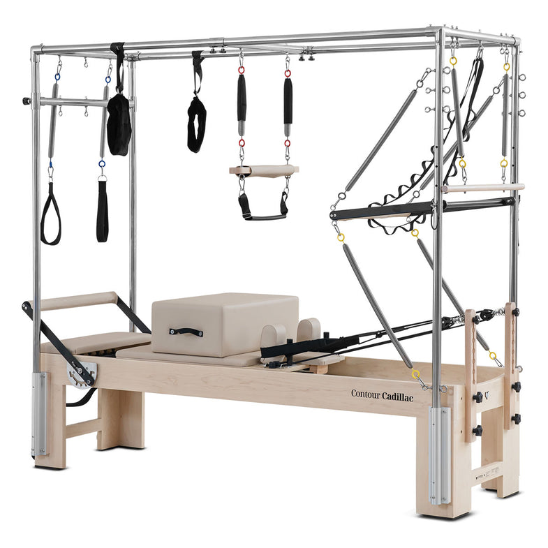 Contour Cadillac Pilates Reformer with Full Trapeze Table (Beige)