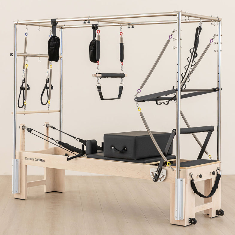 Contour Cadillac Pilates Reformer with Full Trapeze Table (Black)