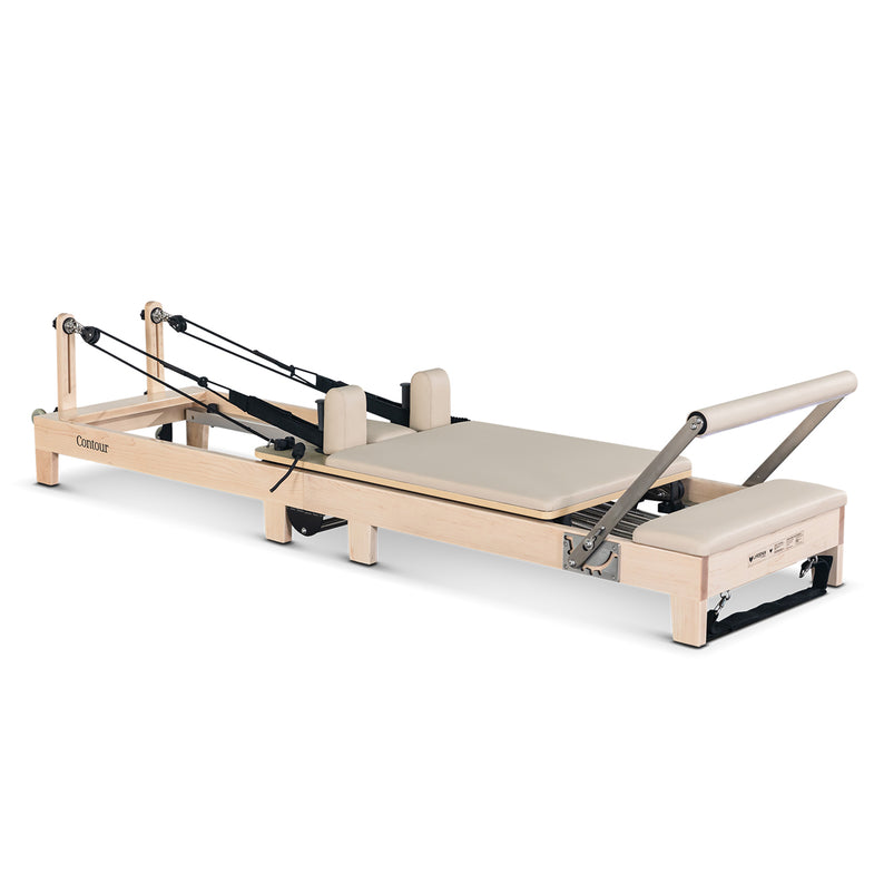 Contour Folding Wooden Pilates Reformer Machine - Beige