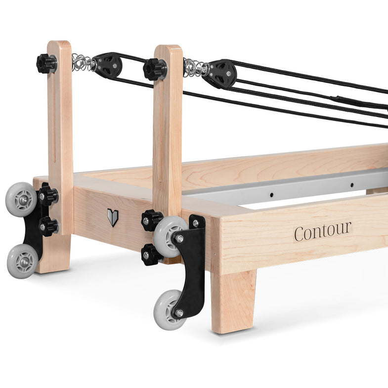 Contour Folding Wooden Pilates Reformer Machine - Black