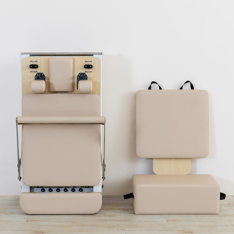 Contour Pro Folding Aluminium Pilates Reformer Machine (Beige)