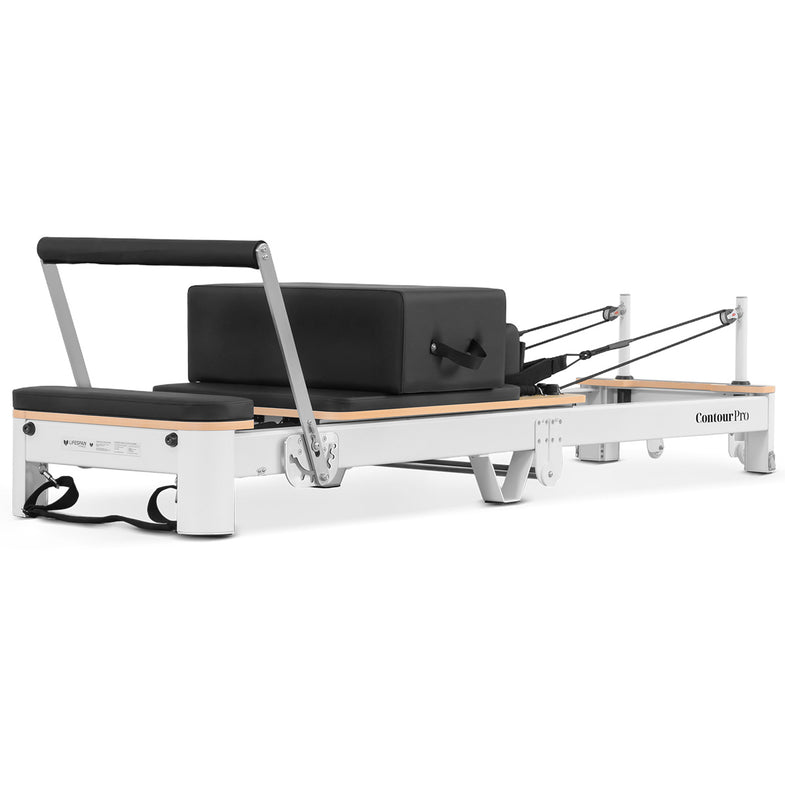 Contour Pro Folding Aluminum Pilates Reformer Bed Set (Black)