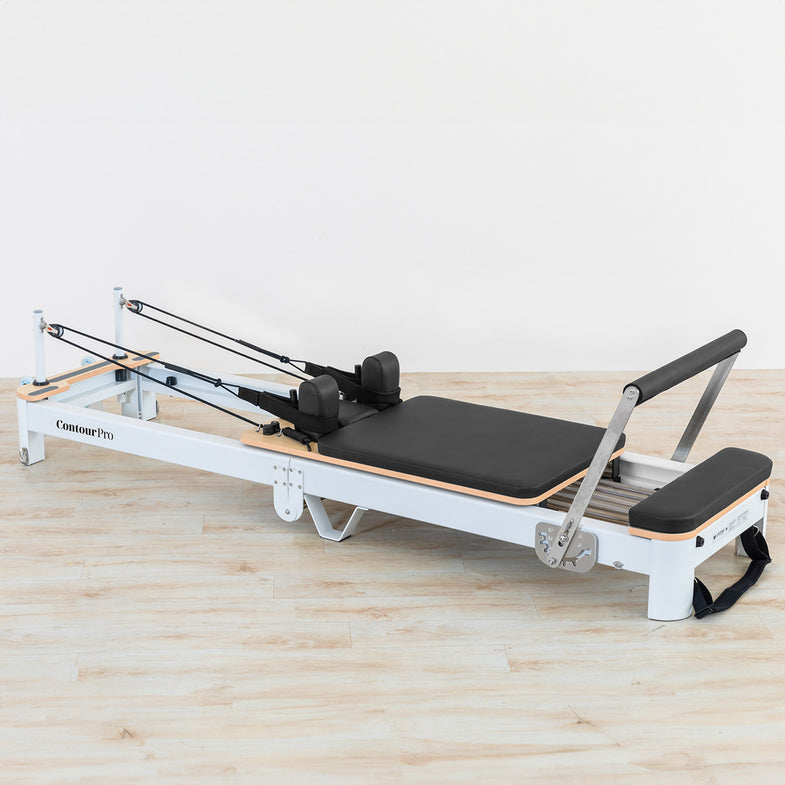 Contour Pro Folding Aluminum Pilates Reformer Bed Set (Black)