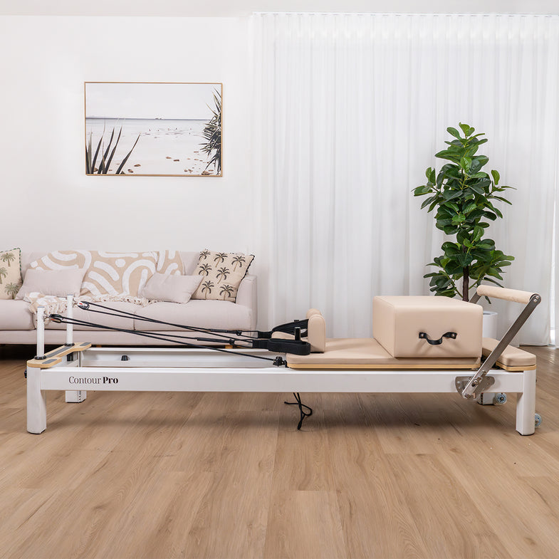 Contour Pro Aluminium Pilates Reformer Machine (Beige)