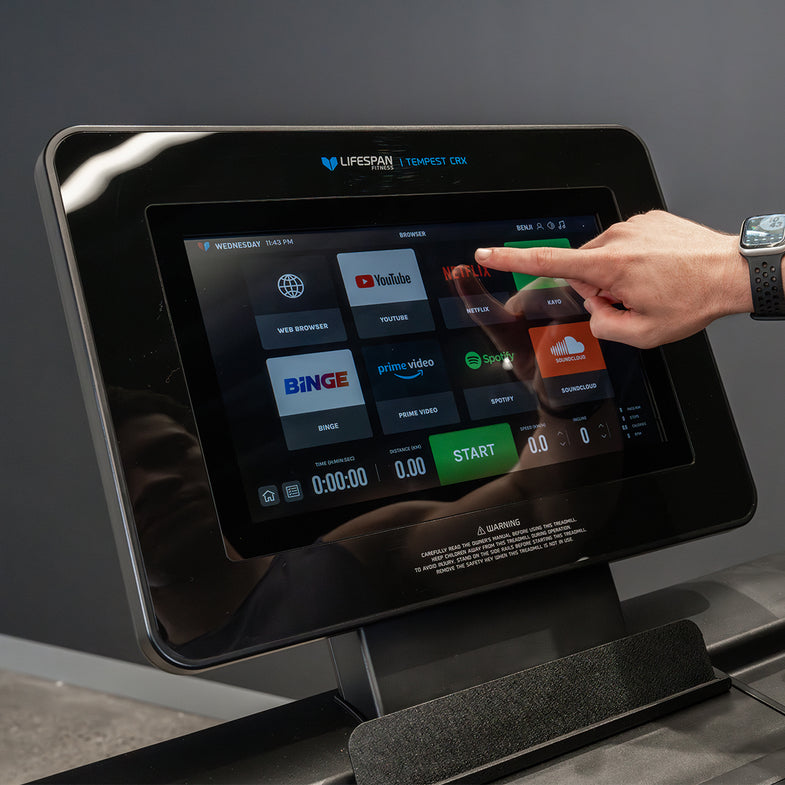 Tempest CRX Commercial Smart Treadmill with 15.6