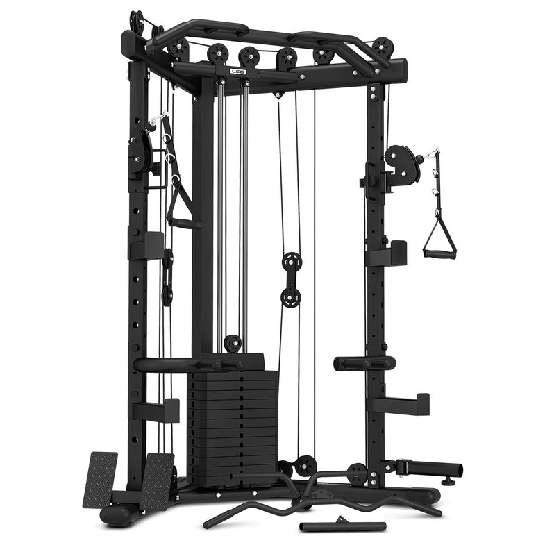 GRK-110 Space Saving Multi-Function Rack with 74kg Cable Crossover + FID Bench + 90kg Olympic Weight Package