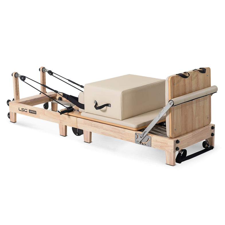 LSG GPR500 Foldable Pilates Reformer Machine (Beige)