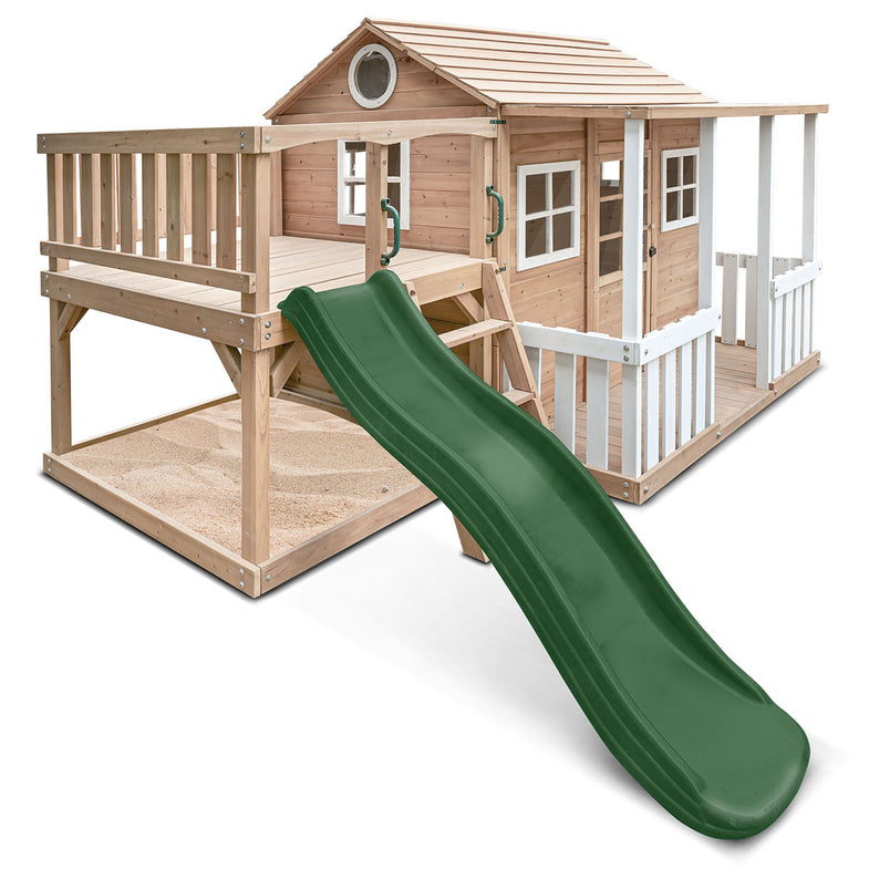 Finley Cubby House with 1.8m Slide (Green)