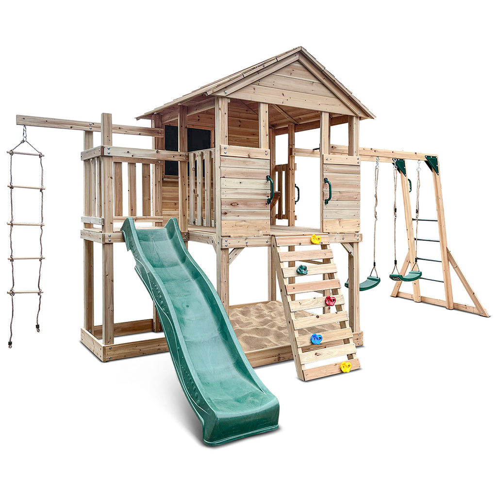 Lifespan Kids Kingston Cubby House Monkey Bars, Swings Set