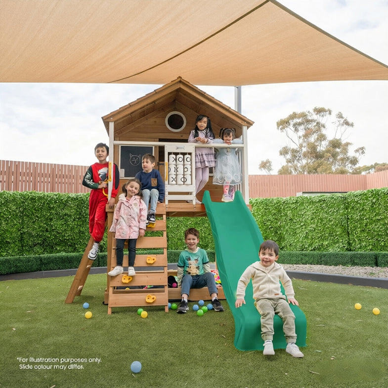 Warrigal Cubby House with 2.2m Slide (White)
