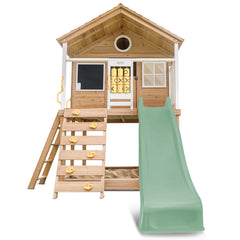 Warrigal Cubby House with 2.2m Slide (Pastel Green)