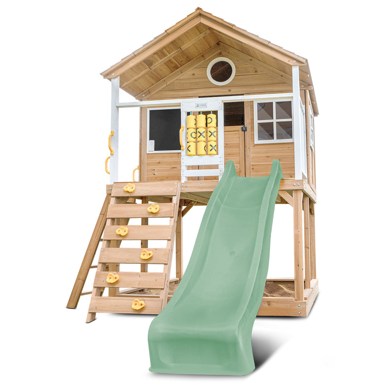 Warrigal Cubby House with 2.2m Slide (Pastel Green)