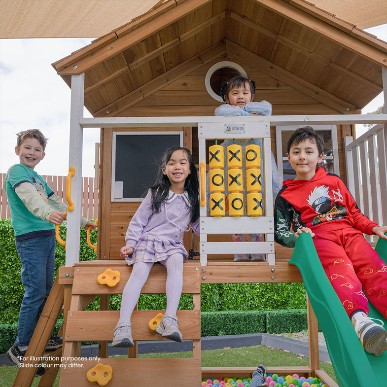 Warrigal Cubby House with 2.2m Slide (Pastel Green)