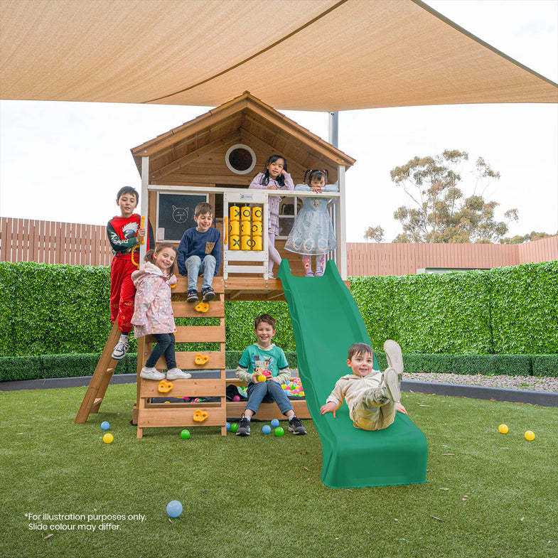 Warrigal Cubby House with 2.2m Slide (Pastel Green)