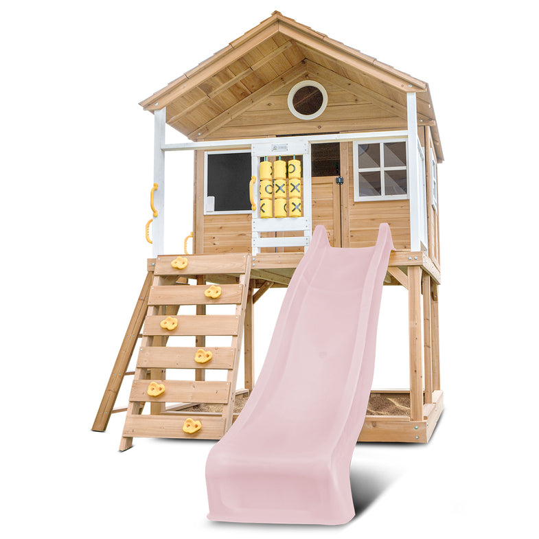 Warrigal Cubby House with 2.2m Slide (Pastel Pink)