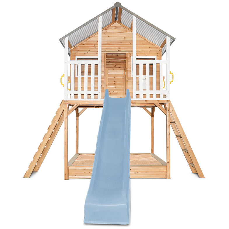 Winchester Cubby House (Elevated 1.45m) with 3.0m Slide (Pastel Blue)