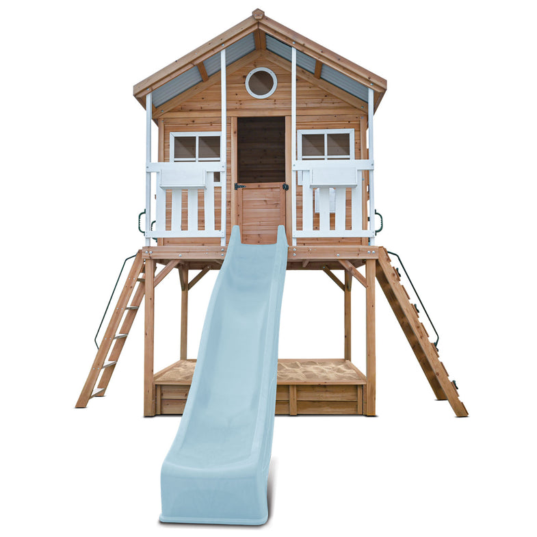 Winchester Cubby House (Elevated 1.45m) with 3.0m Slide (Pastel Blue)