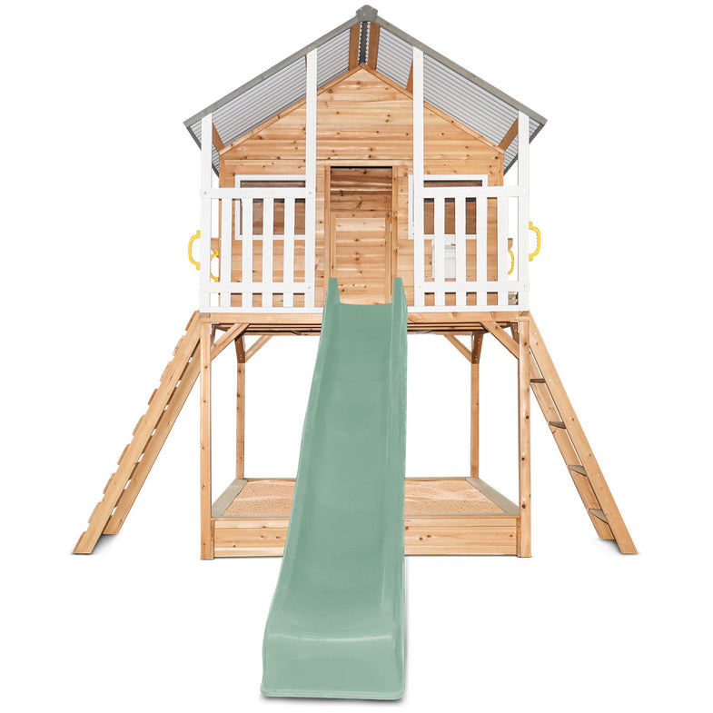 Winchester Cubby House (Elevated 1.45m) with 3.0m Slide (Pastel Green)