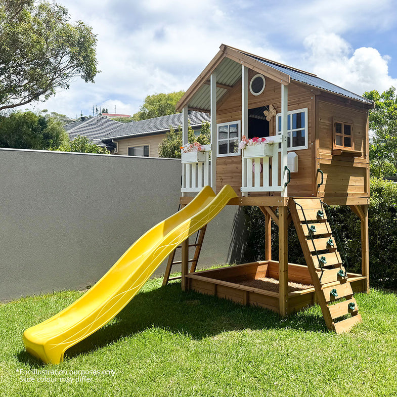 Winchester Cubby House (Elevated 1.45m) with 3.0m Slide (Pastel Pink)