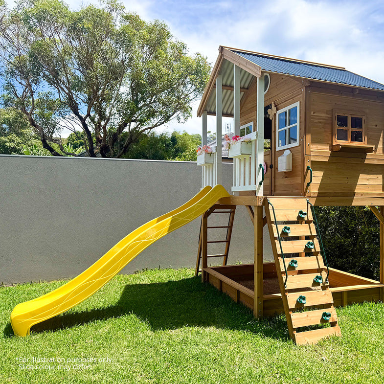 Winchester Cubby House (Elevated 1.45m) with 3.0m Slide (Yellow)