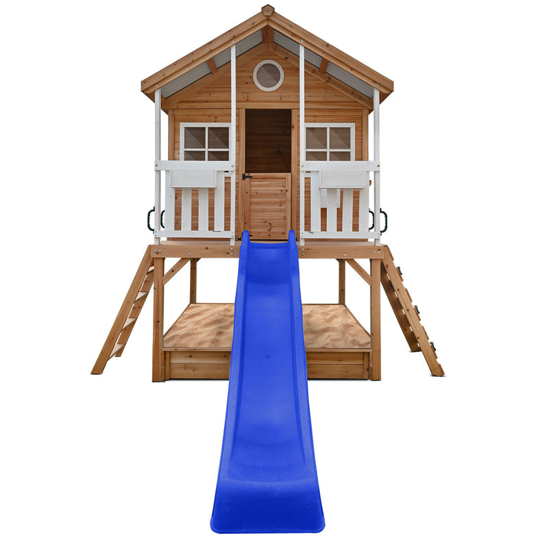 Winchester Cubby House with 1.2m Elevation Platform and 2.2m Blue Slide
