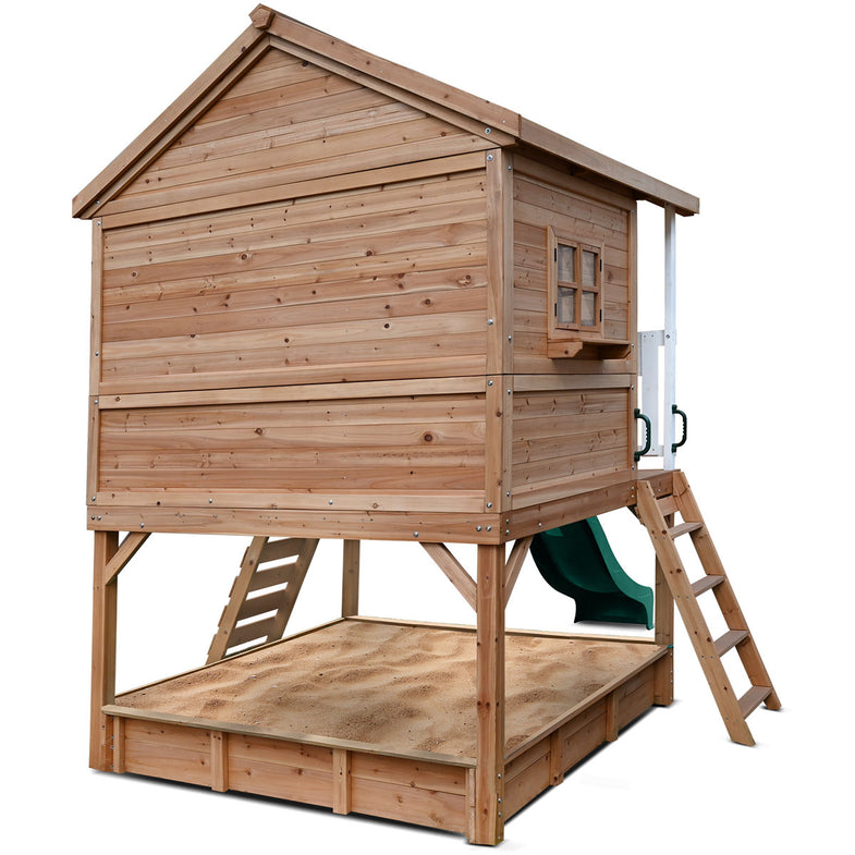 Winchester Cubby House with 1.2m Elevation Platform and 2.2m Green Slide