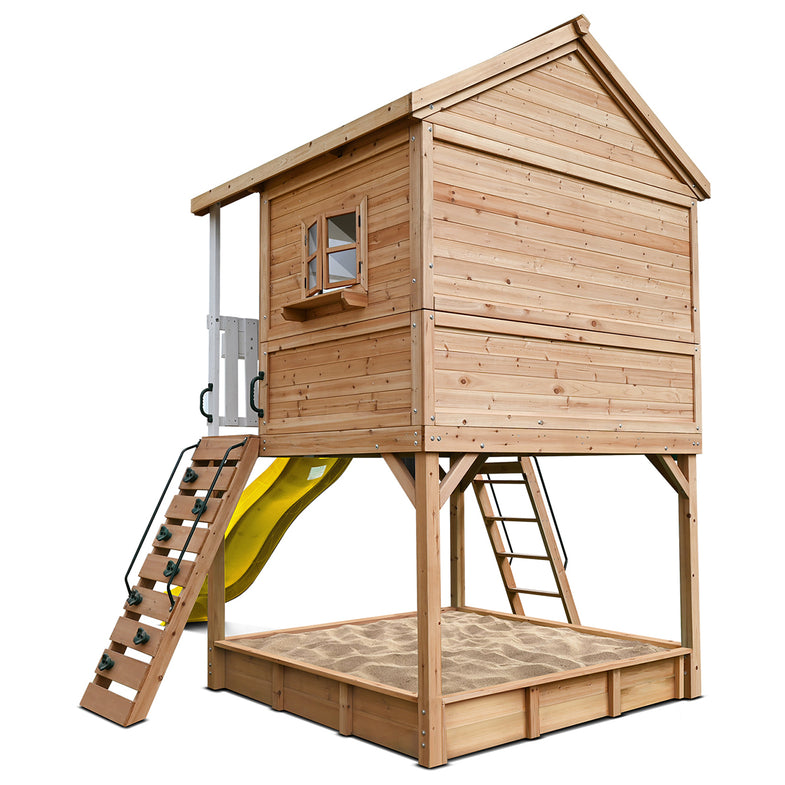 Winchester Cubby House with 1.45m Elevation Platform and 3m Yellow Slide