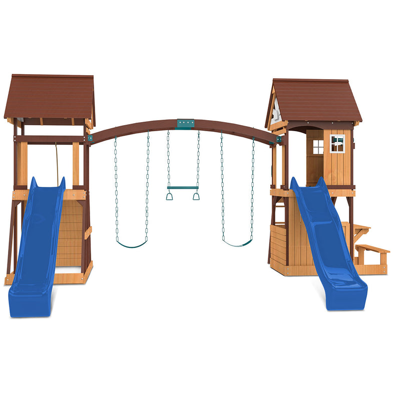 Armadale Swing Set & Play Centre with Two 2.2m Slide (Blue)