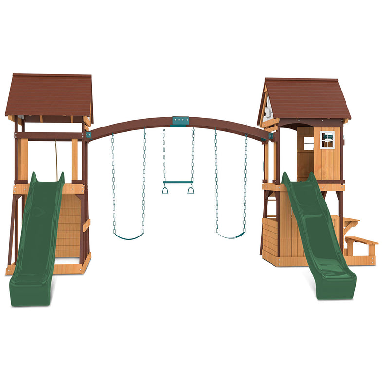 Armadale Swing Set & Play Centre with Two 2.2m Slide (Green)
