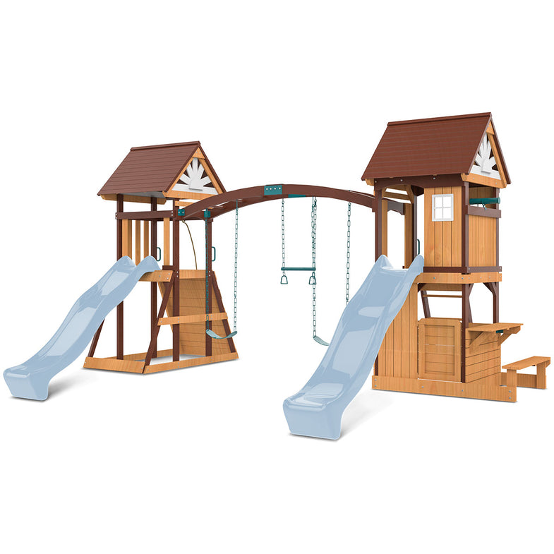 Armadale Swing Set & Play Centre with Two 2.2m Slide (Pastel Blue)