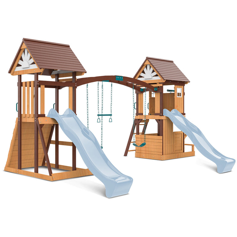 Armadale Swing Set & Play Centre with Two 2.2m Slide (Pastel Blue)