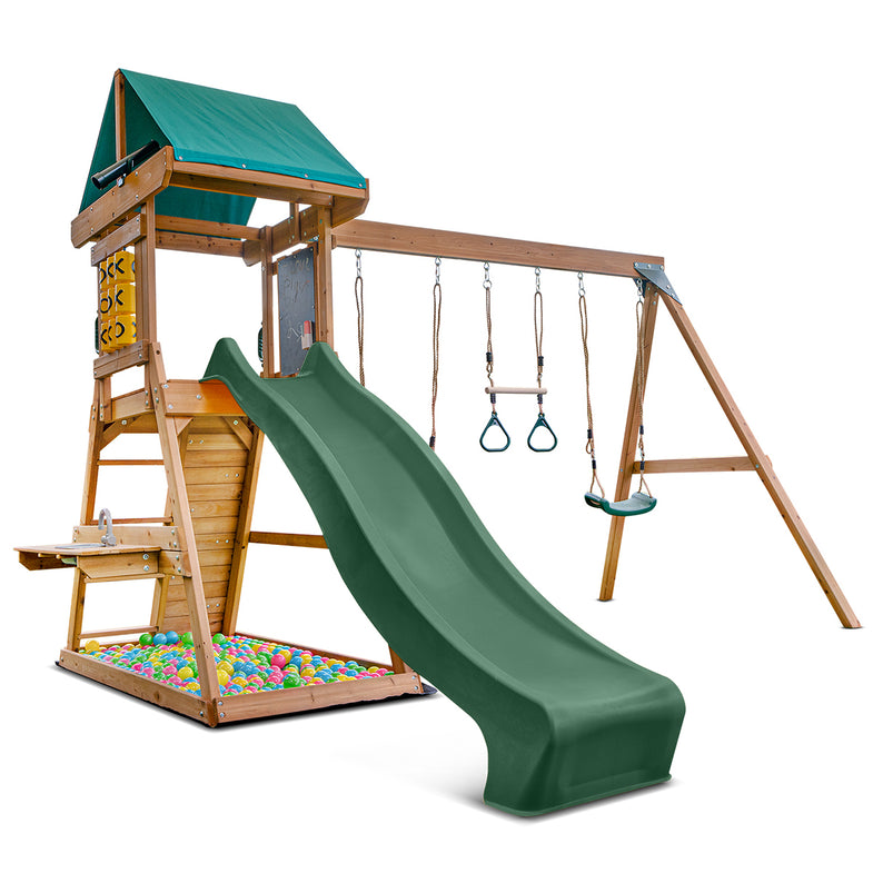 Birmingham Swing Set & Play Centre with 2.2m Slide (Green)