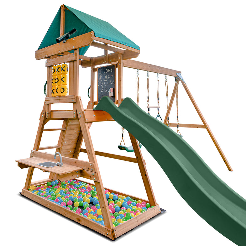 Birmingham Swing Set & Play Centre with 2.2m Slide (Green)