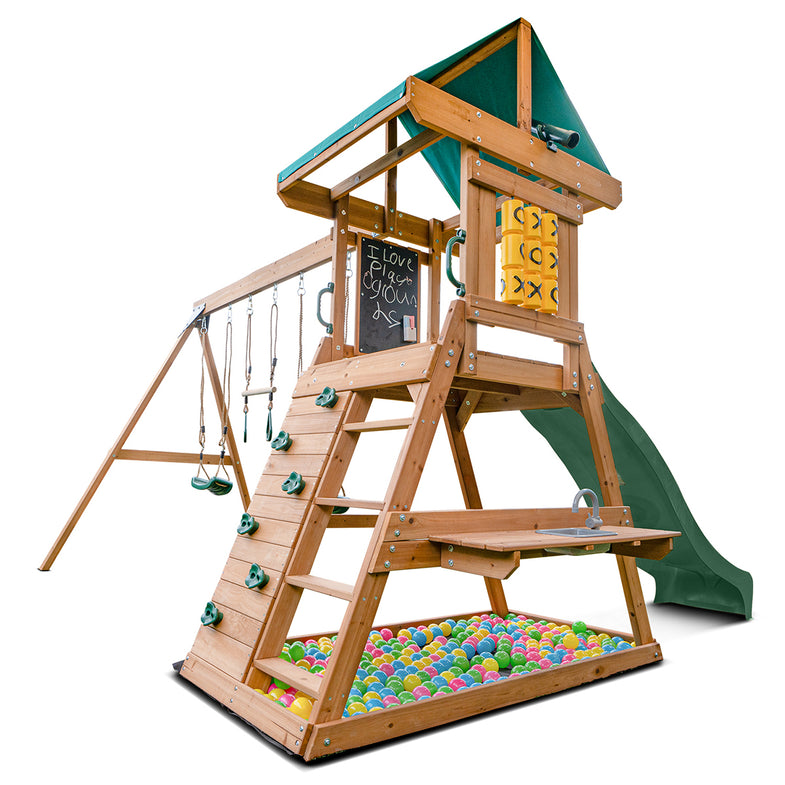 Birmingham Swing Set & Play Centre with 2.2m Slide (Green)