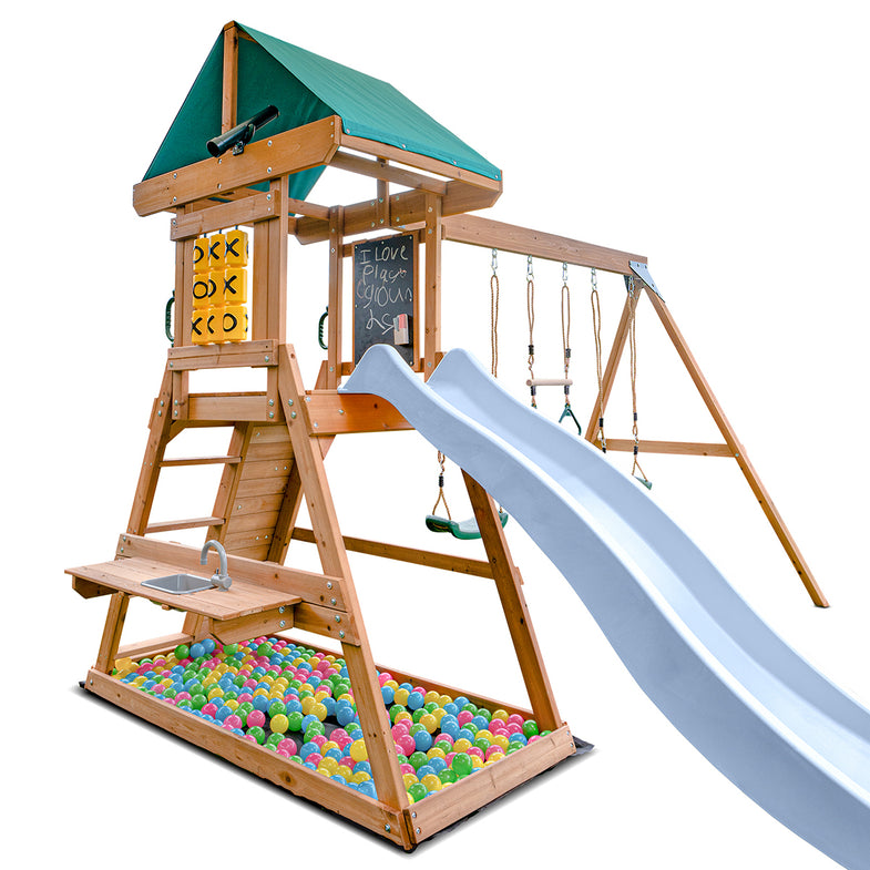 Birmingham Swing Set & Play Centre with 2.2m Slide (Pastel Blue)