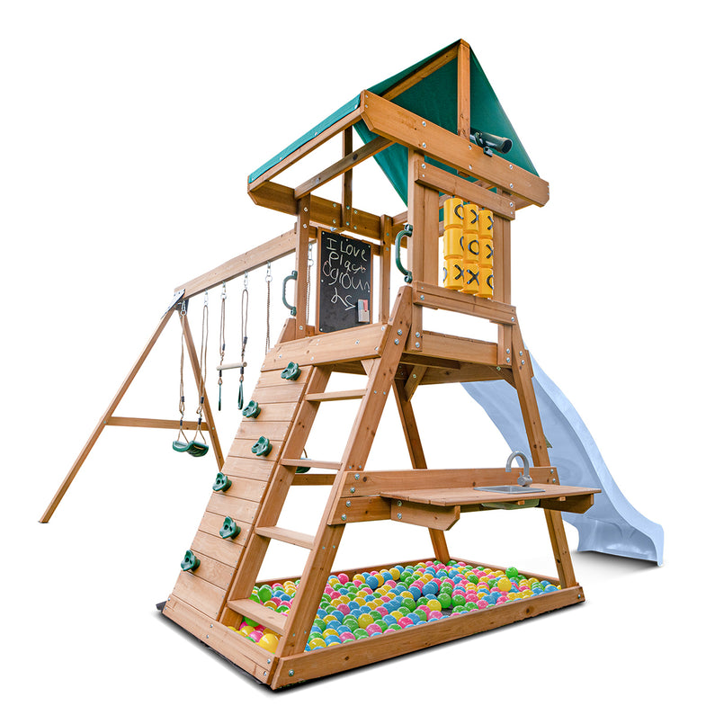 Birmingham Swing Set & Play Centre with 2.2m Slide (Pastel Blue)