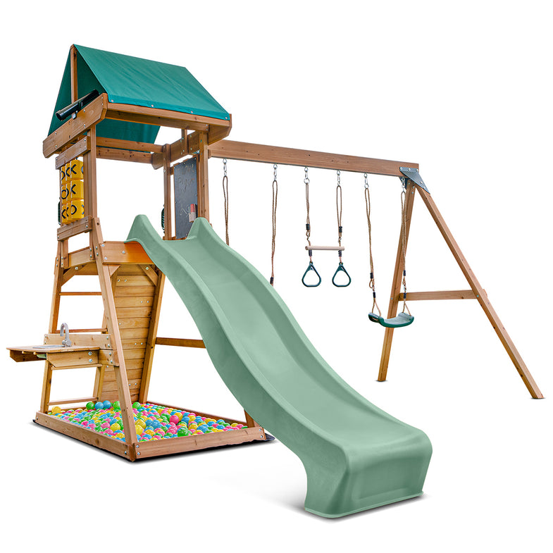 Birmingham Swing Set & Play Centre with 2.2m Slide (Pastel Green)