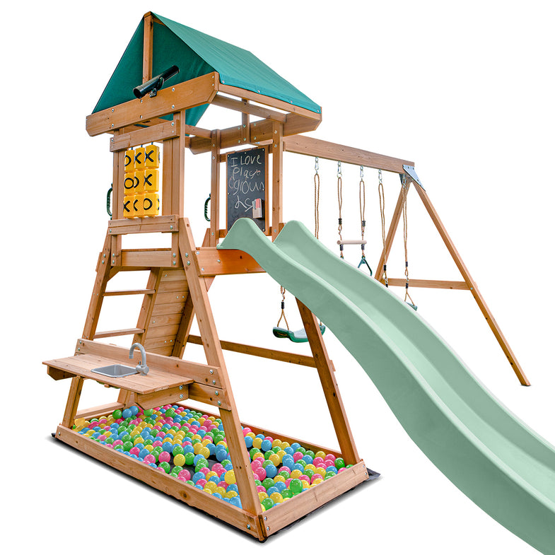 Birmingham Swing Set & Play Centre with 2.2m Slide (Pastel Green)