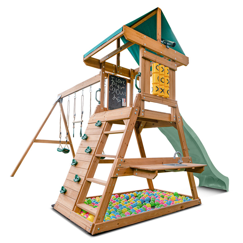 Birmingham Swing Set & Play Centre with 2.2m Slide (Pastel Green)