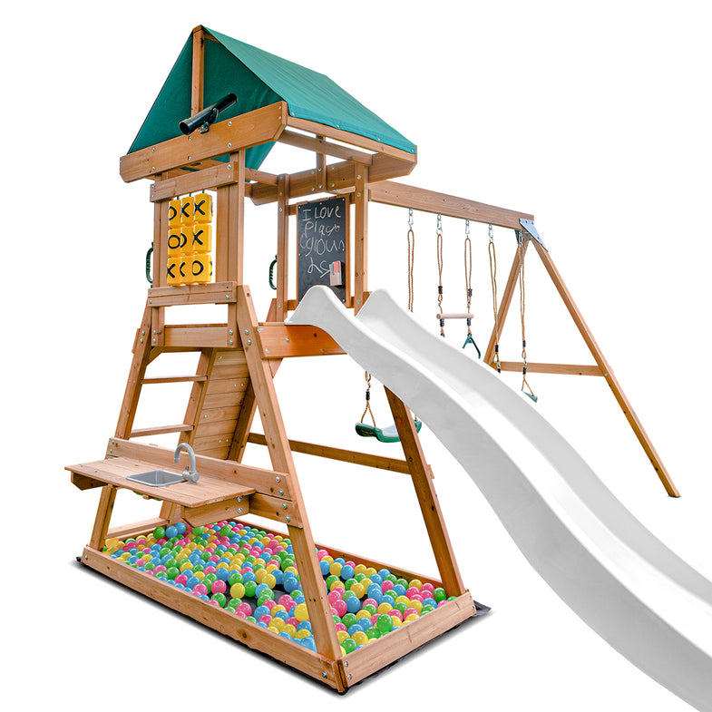 Birmingham Swing Set & Play Centre with 2.2m Slide (White)