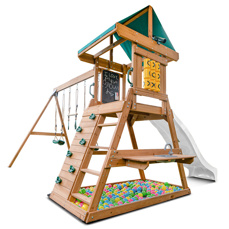 Birmingham Swing Set & Play Centre with 2.2m Slide (White)