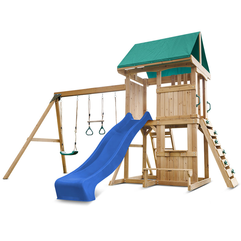 Carindale Swing Set & Play Centre with 2.2m Slide (Blue)